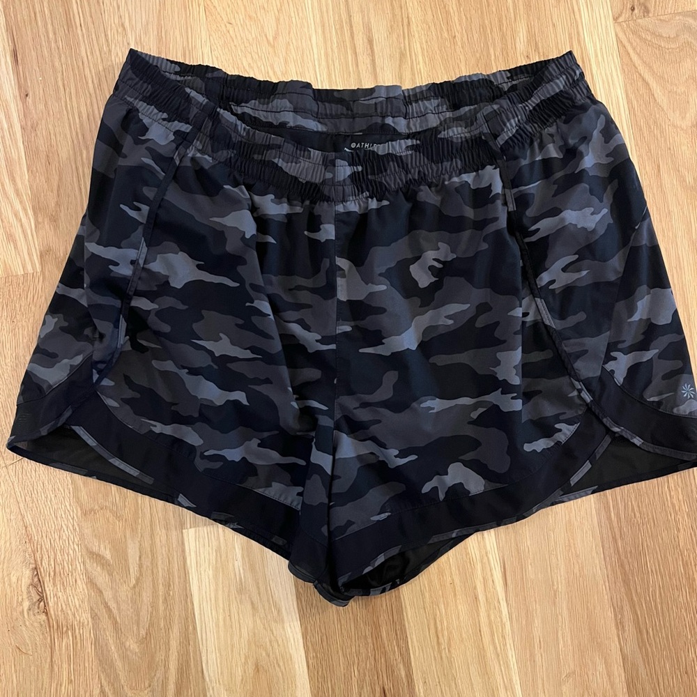 Athleta Mesh Racer Run 4” Mid Rise Athletic Running Workout Shorts